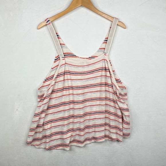 Free People Orange Gray Stripe Sailor Knit Crochet Tank in Cream Size Small - Picture 4 of 6